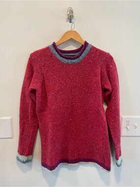 Irelands eye 100% merino wool rolled neck sweater women’s size medium bright